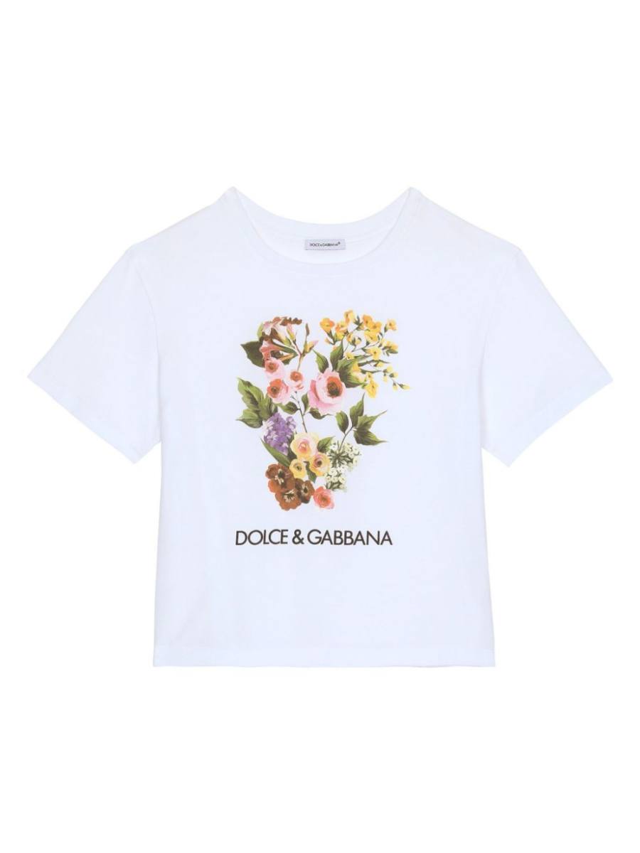 floral-print cotton T-shirt