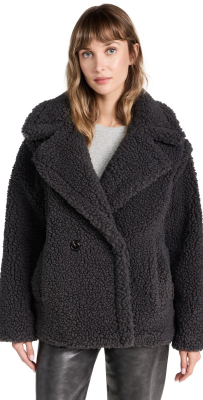 UGG Gertrude Short Teddy Coat Ink