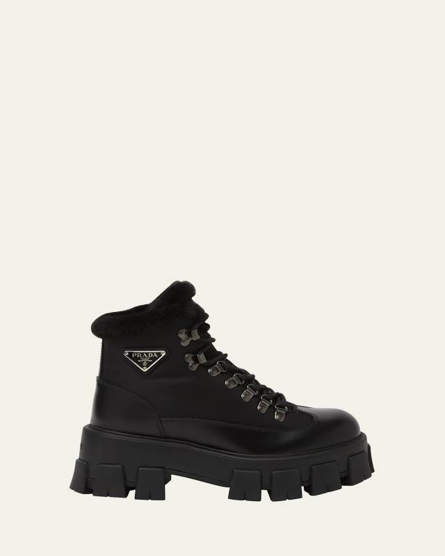 Monolith Nylon Shearling Hiker Boots