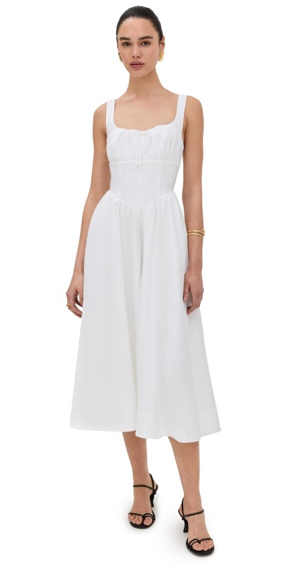 Reformation Balia Linen Dress White