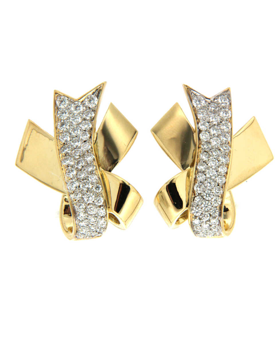 RIBBON GOLD AND DIAMOND EARR