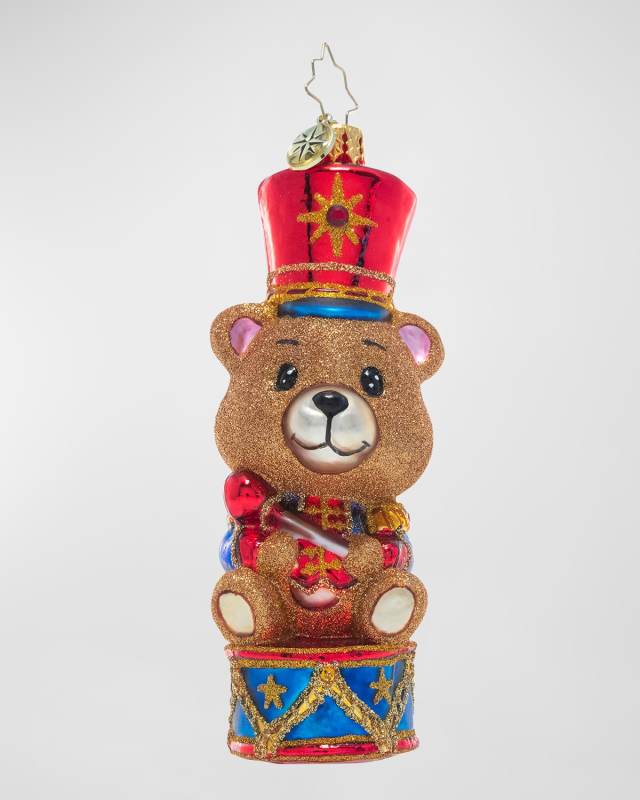 Tiny Teddy Drummer Boy Ornament