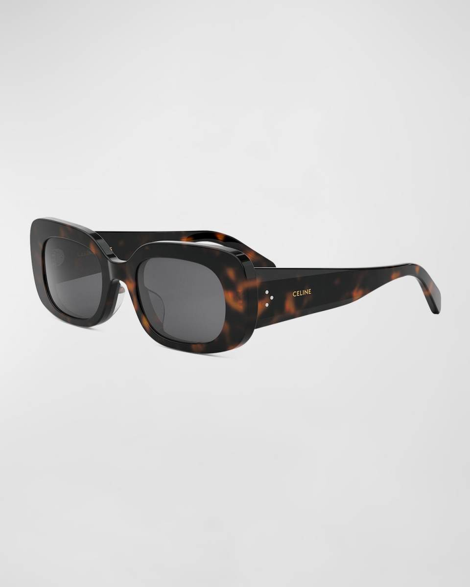 Bold 3 Dots Acetate Rectangle Sunglasses