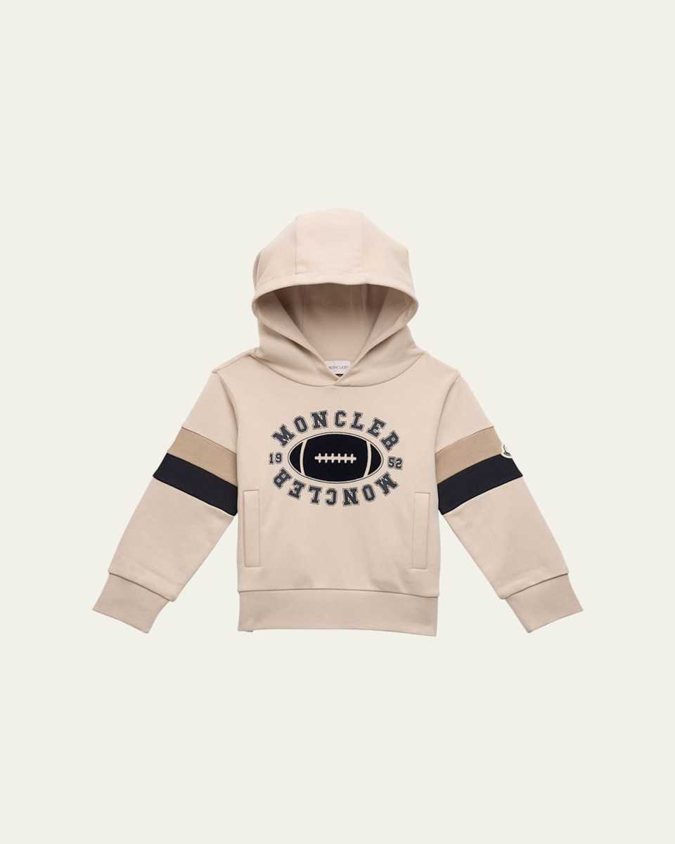 Boy's Football-Inspired Logo-Print Hoodie, Size 4-