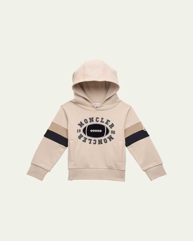 Boy's Football-Inspired Logo-Print Hoodie, Size 4-