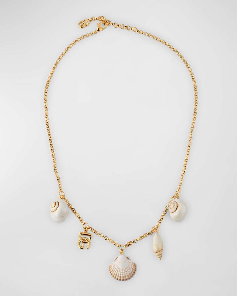 DG Logo and Shell Charm Necklace