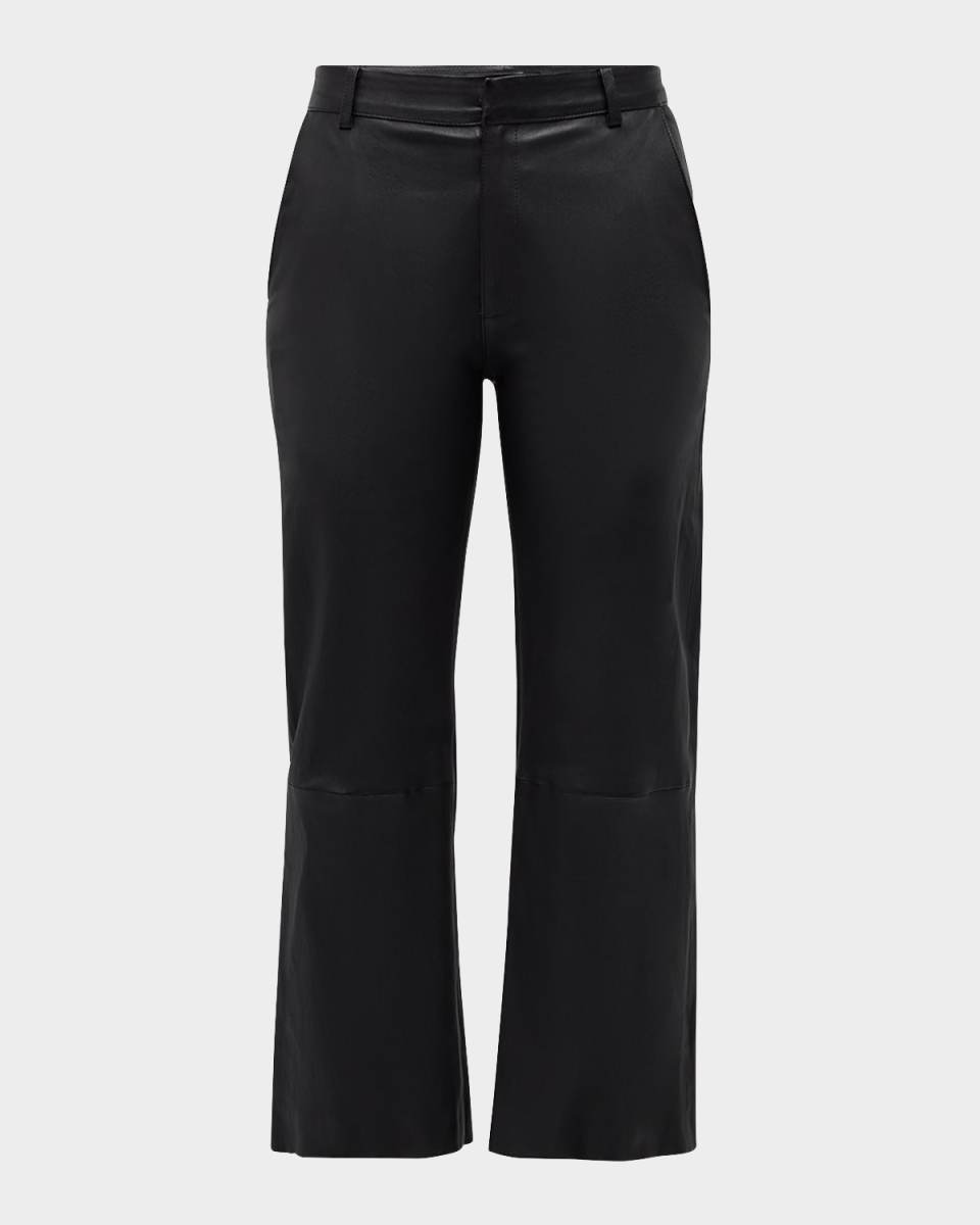Cropped Baggy Low-Rise Leather Trousers