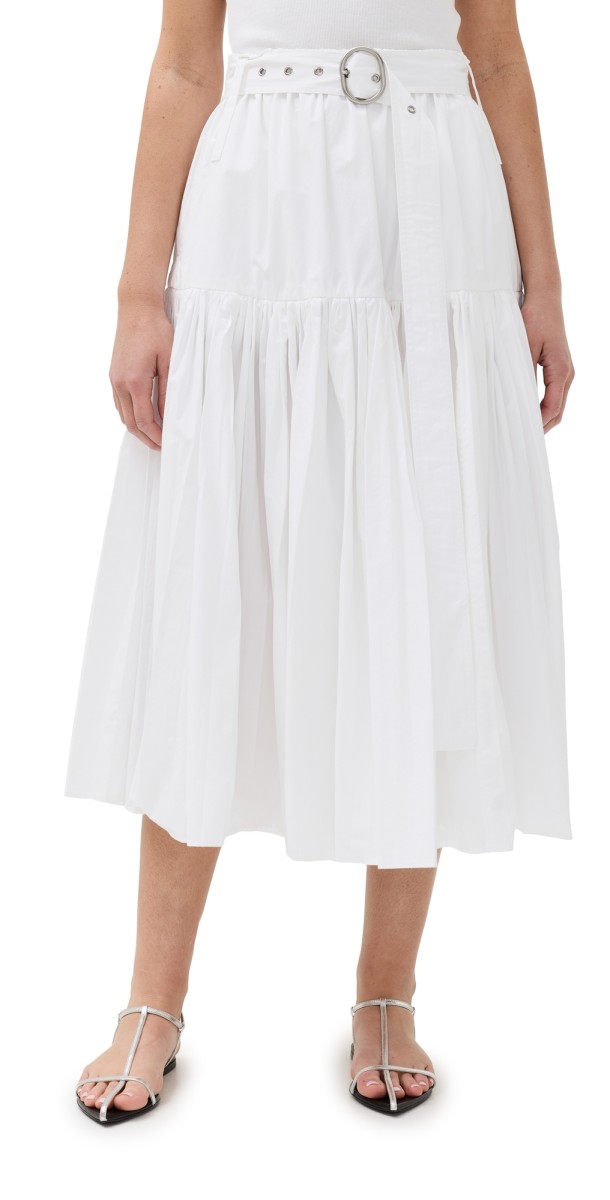 Jil Sander Voluminous Basque Skirt Optic White