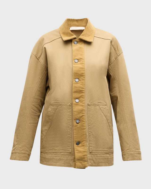 Dracy Corduroy-Trim Cotton Jacket