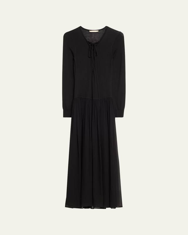 Colette Long-Sleeve Drop Waist Dress