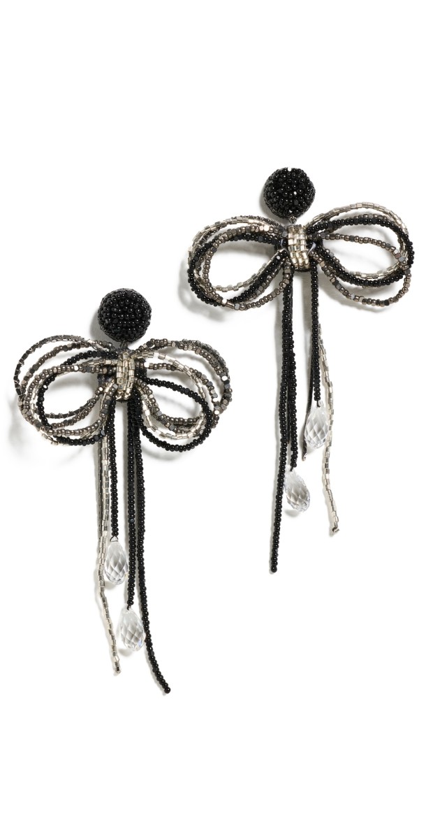 Deepa Gurnani Coquette Earrings Black