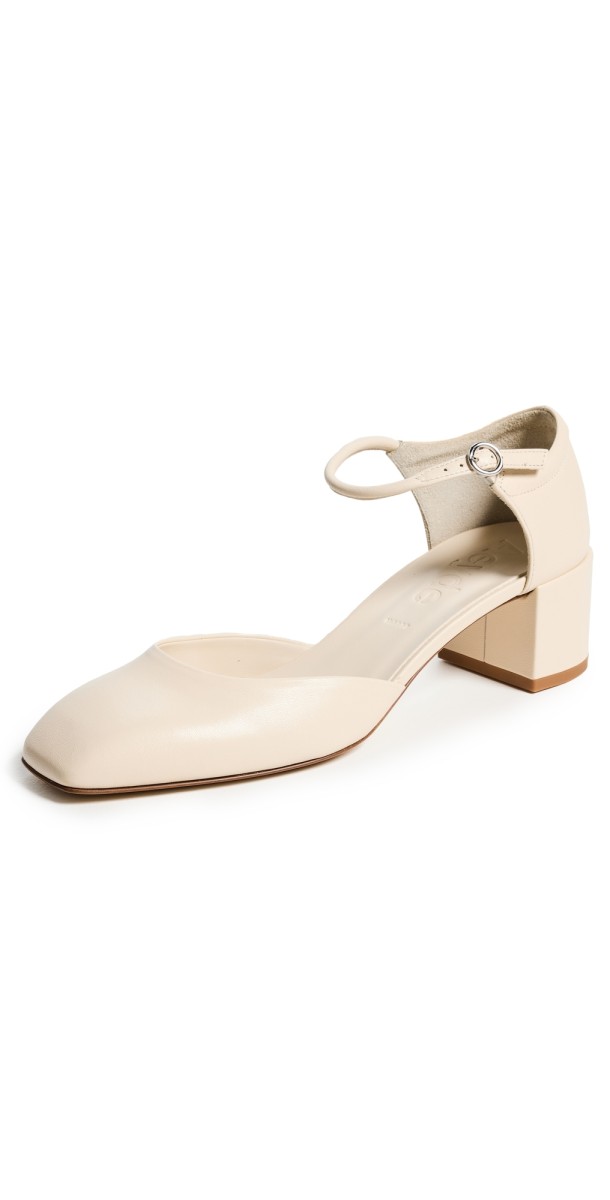 AEYDE Magda Nappa Leather Creamy Pumps Creamy
