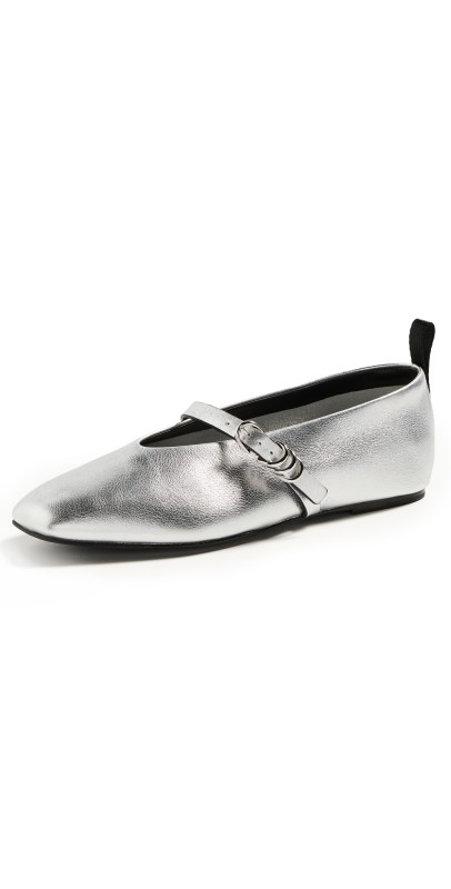 rag & bone Spire Mary Jane Flats Slvr