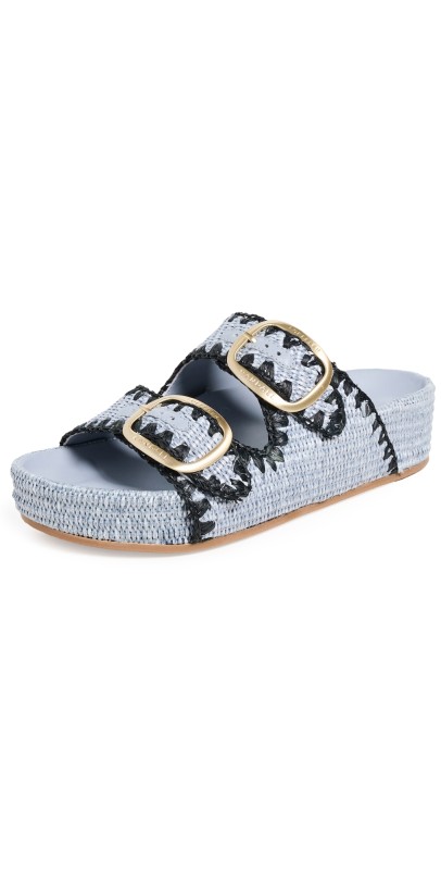 Loeffler Randall Theo Two Band Sandals Light Blue/Black