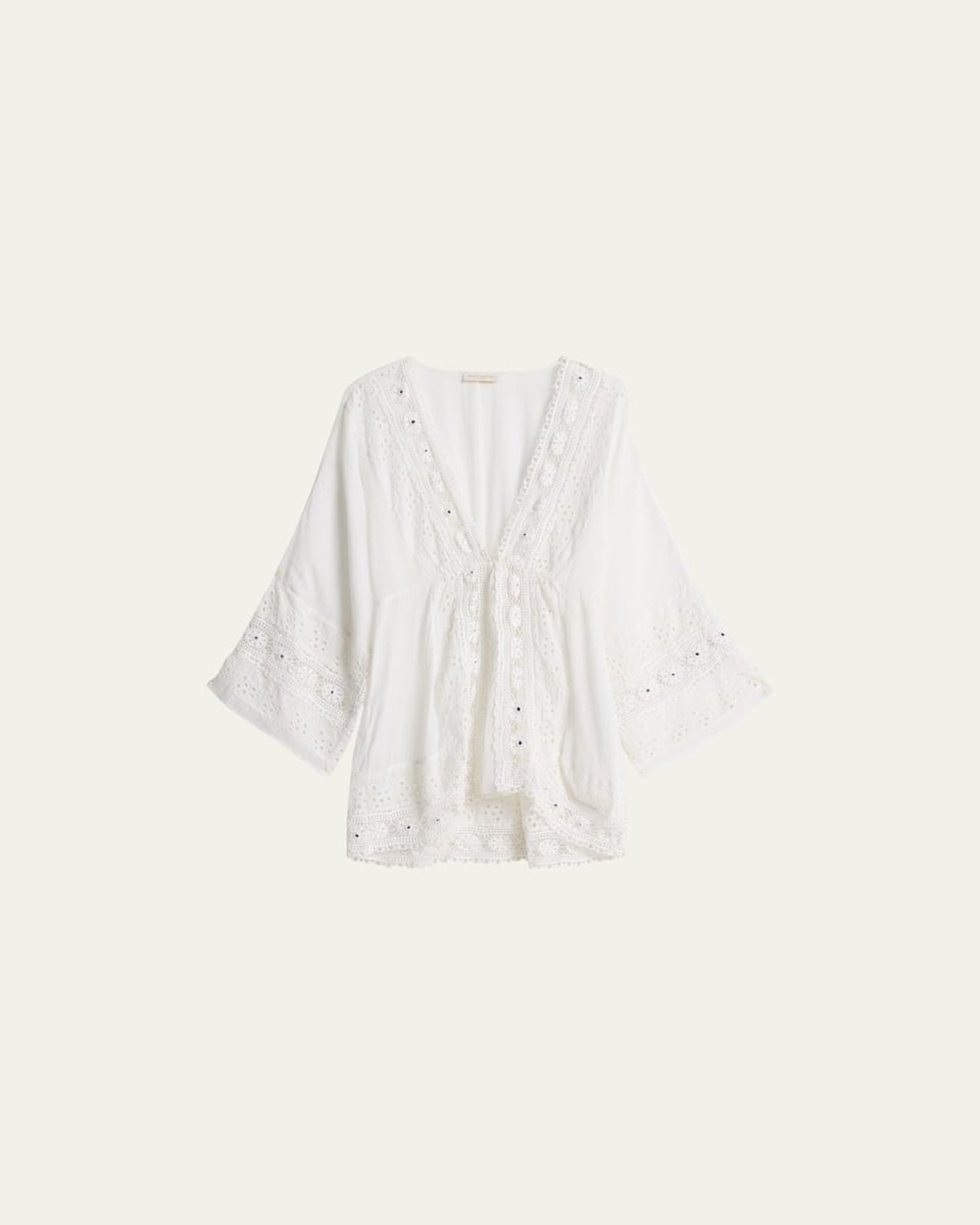 Clover Embroidered Mini Dress