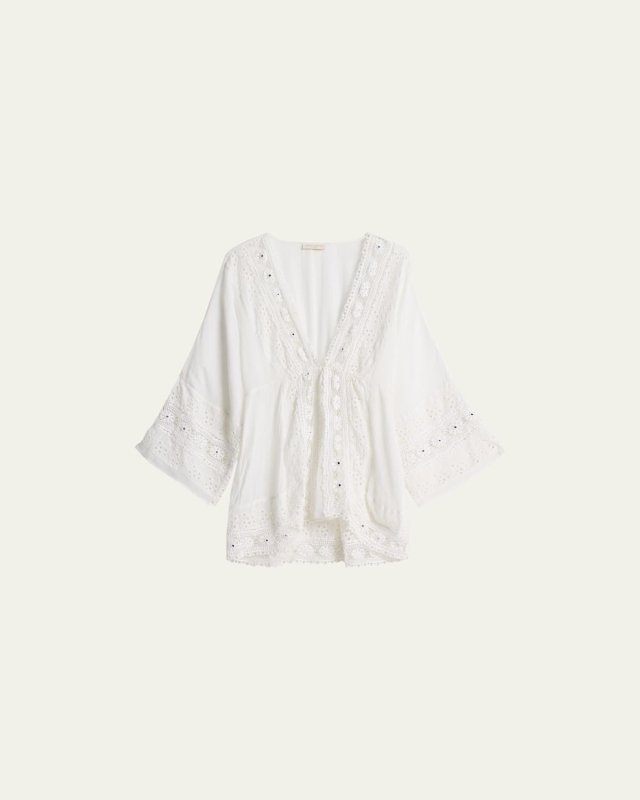 Clover Embroidered Mini Dress