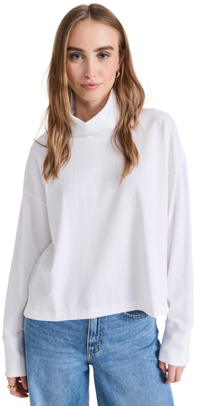 ATM Anthony Thomas Melillo Heavy Cotton Oversized Turtleneck White
