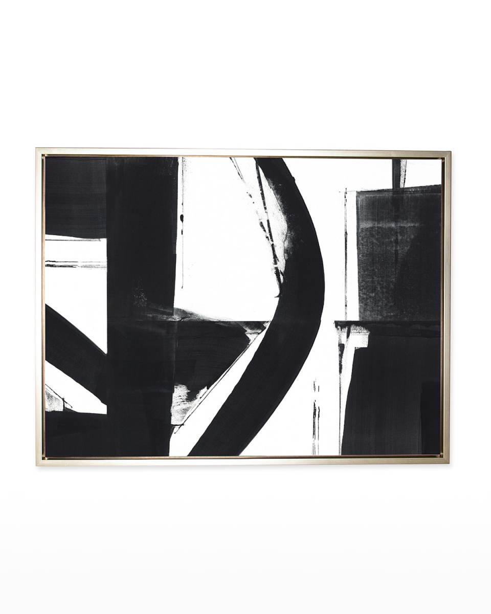Entanglement No. 4 Horizontal Canvas Giclee in Champagne Gold Float Frame, 60" x 45"