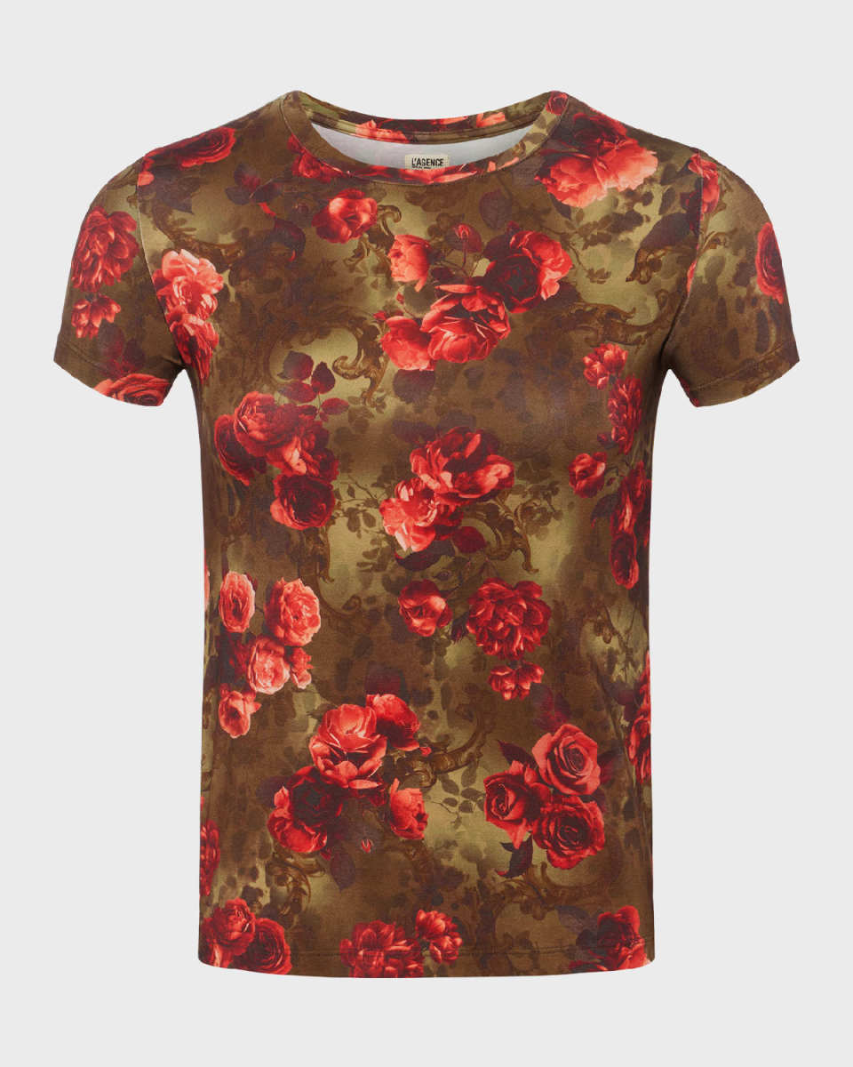 Ressi Short-Sleeve Floral Cheetah Tee