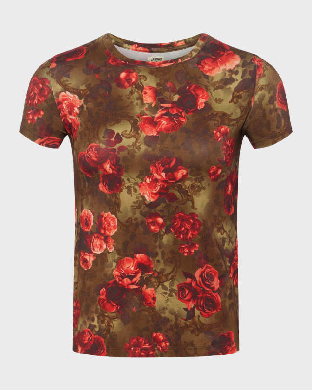 Ressi Short-Sleeve Floral Cheetah Tee