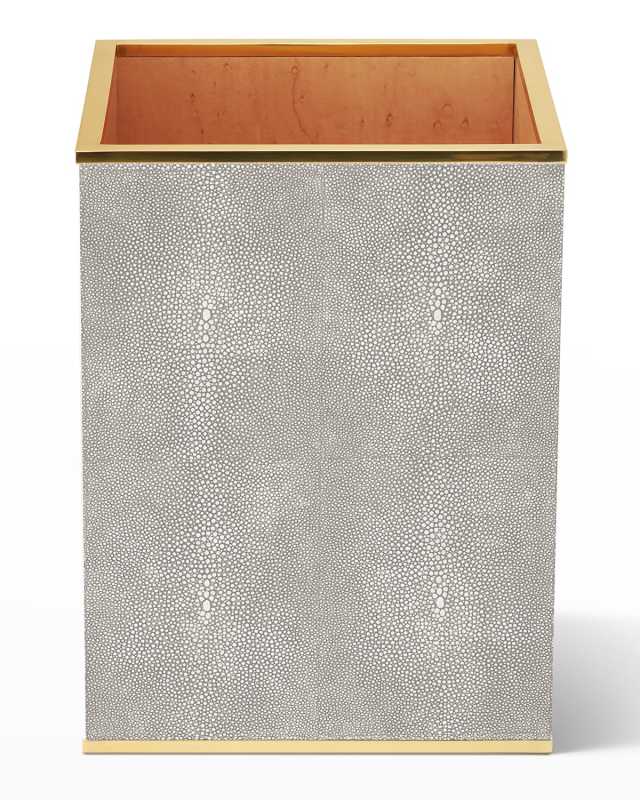 Classic Faux Shagreen Wastebasket