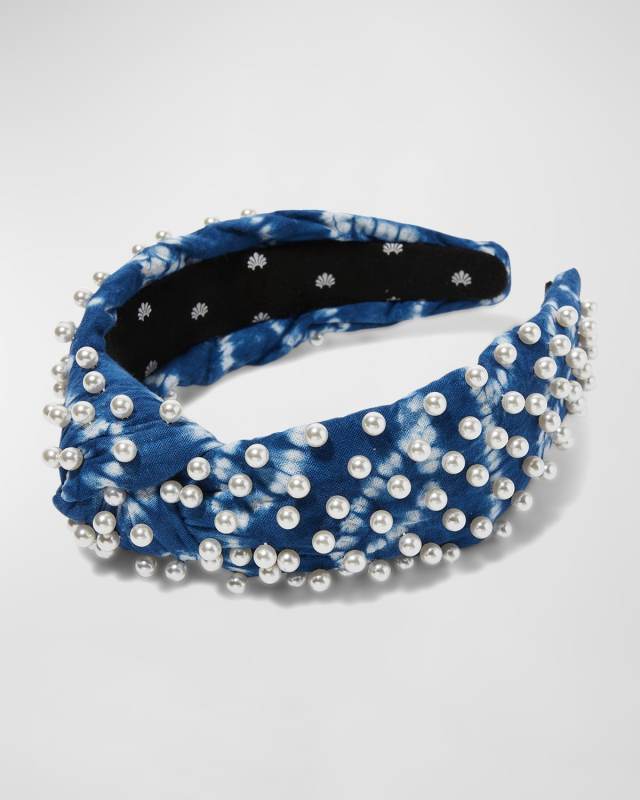 Pearly Shibori Knot Headband