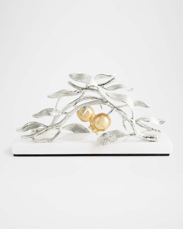 Pomegranate Silver & Gold Vertical Napkin Holder