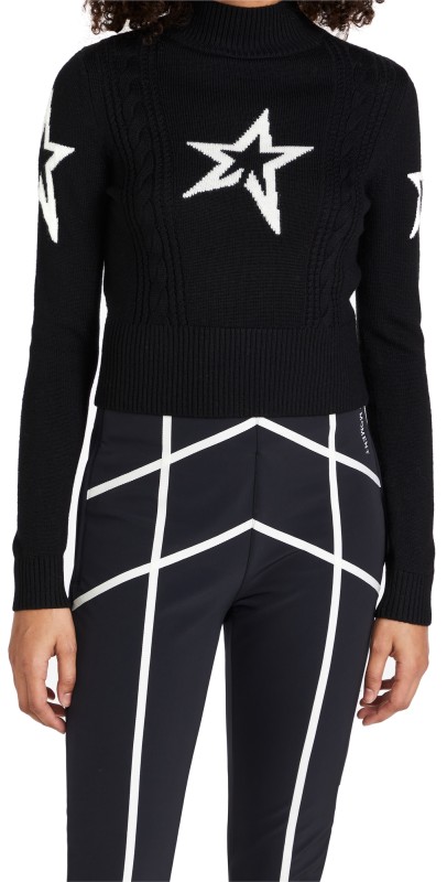 Perfect Moment Cable Underwear Sweater Black