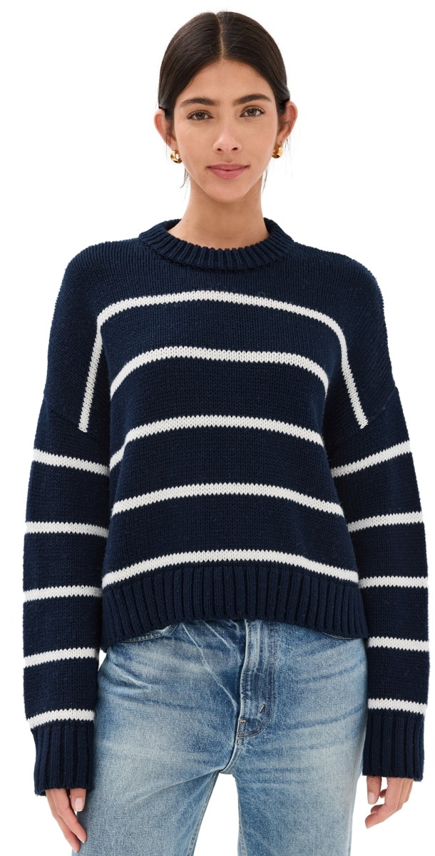 Jenni Kayne Chloe Crewneck Navy Stripe