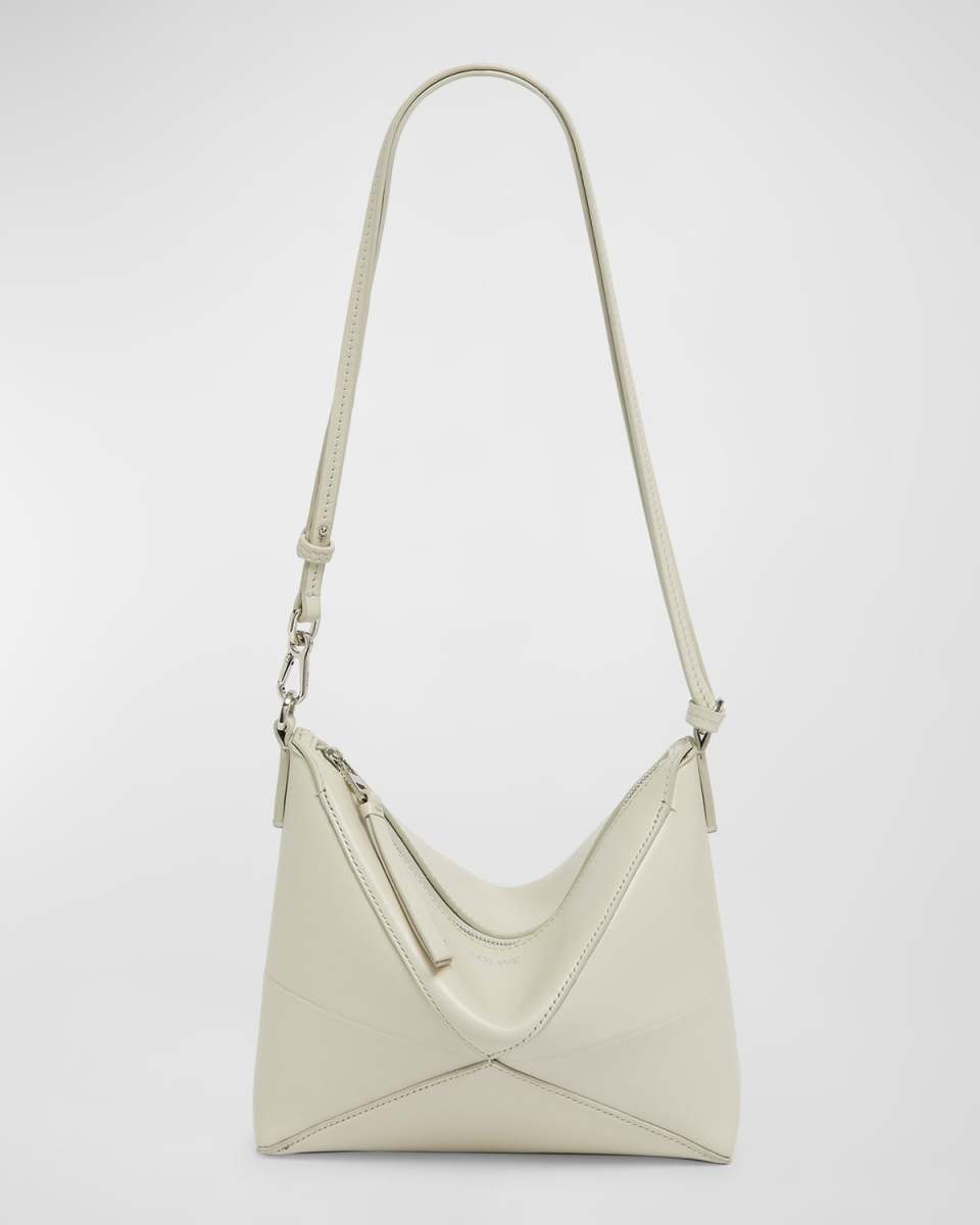 Puzzle Fold Leather Pouch Shoulder Bag