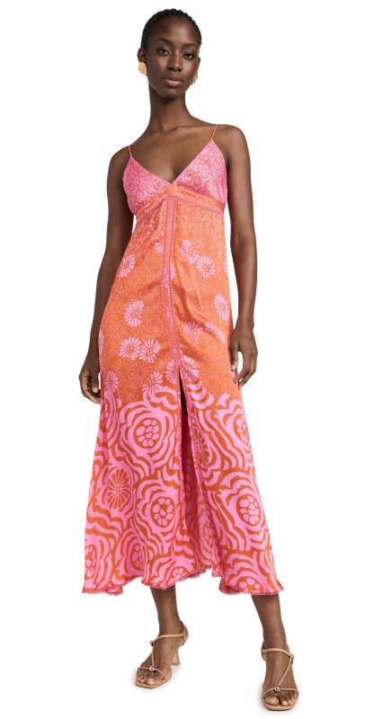 Poupette St Barth Denise Maxi Dress Pink Daisy