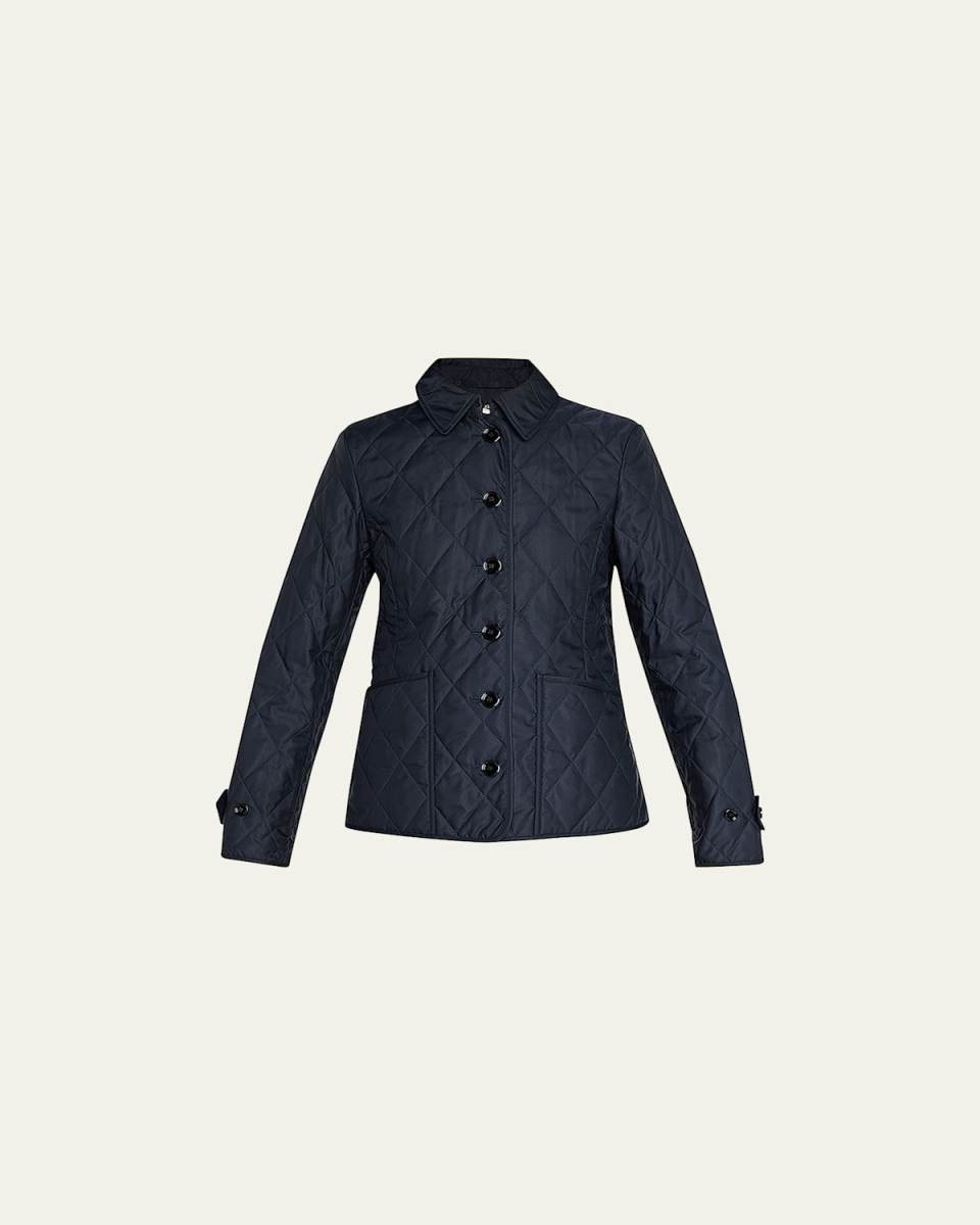 Collared Diamond Quilted Jacket