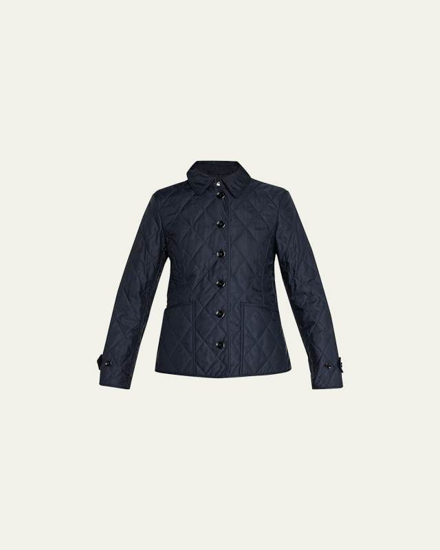 Collared Diamond Quilted Jacket