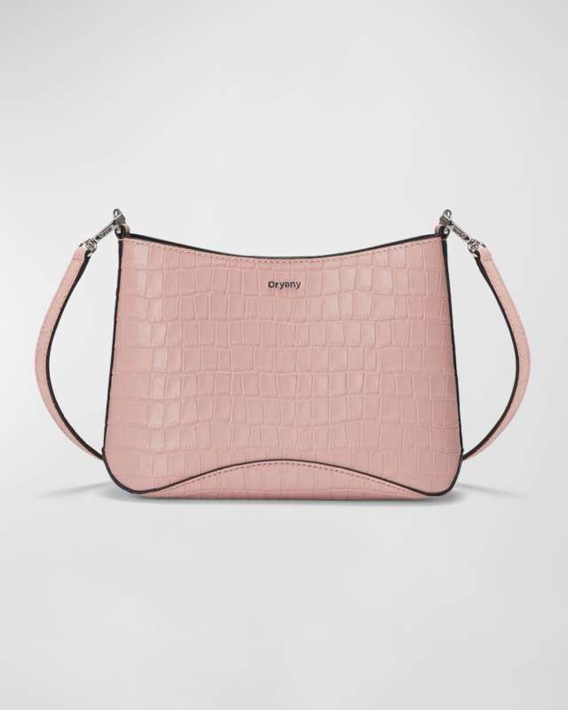 Focus Mini Croc-Embossed Leather Crossbody Bag