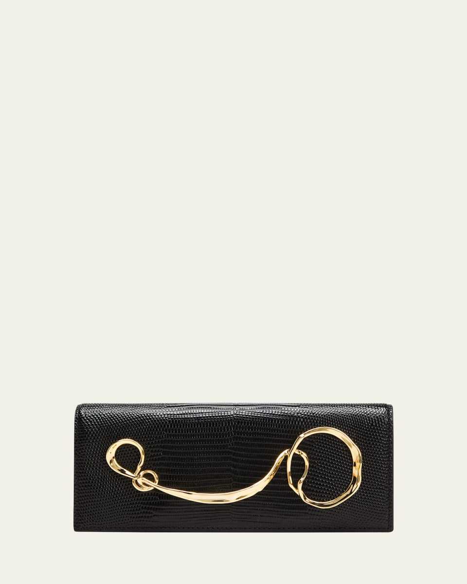 Twisted Gold Side Handle Clutch Purse