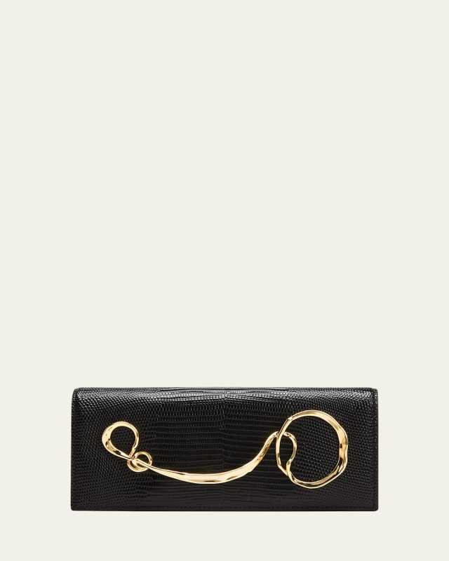 Twisted Gold Side Handle Clutch Purse