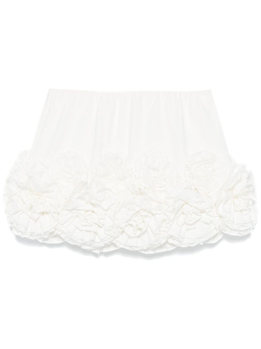 floral-embellished mini skirt