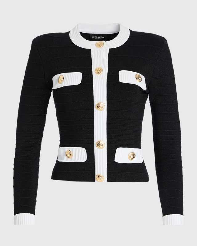 Calla Two-Tone Bandage Knit Jacket