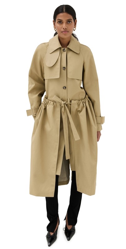 JW Anderson Gathered Waist Trench Coat Beige