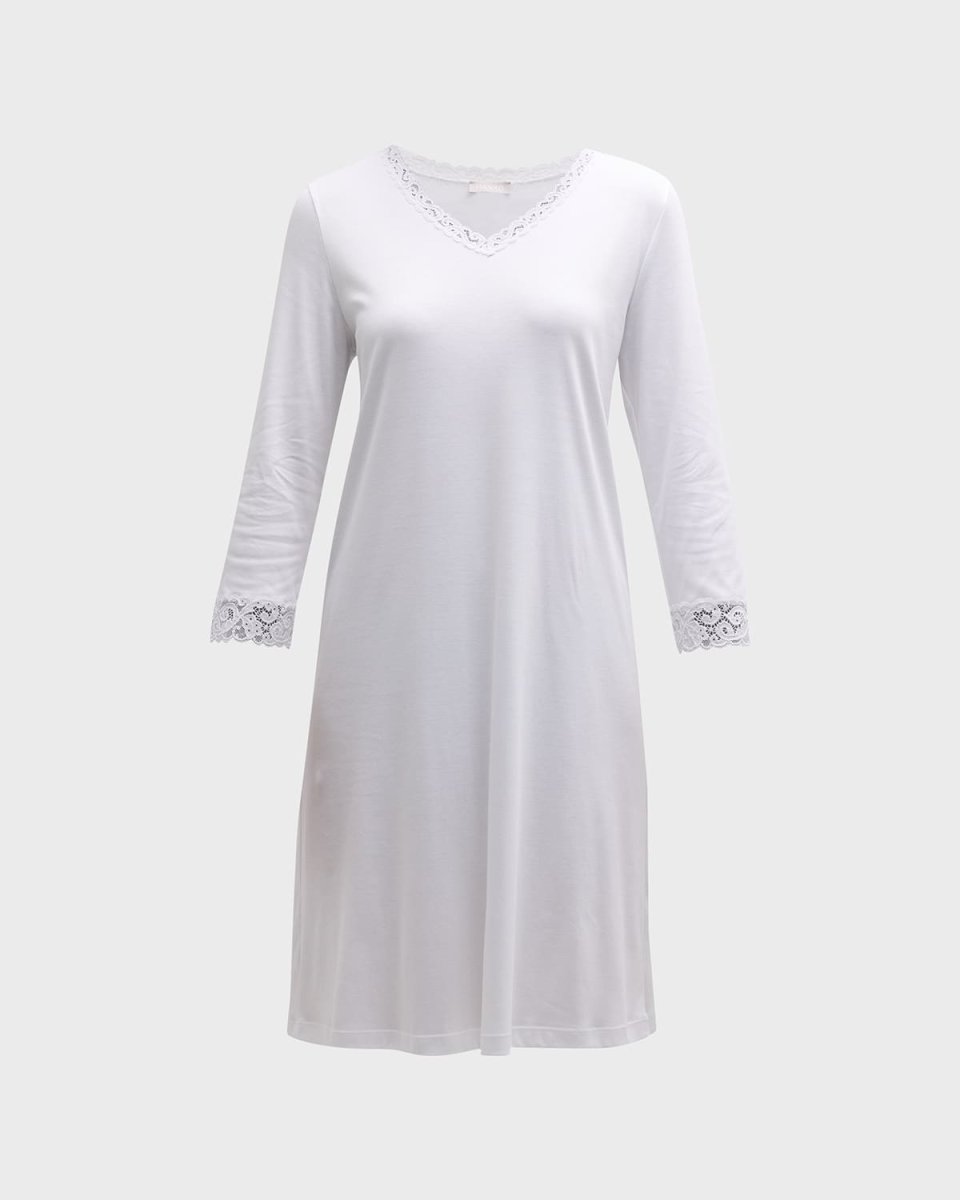 Moments Short Sleeve Lace Cotton Nightgown