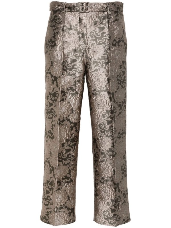 Elio floral-jacquard trousers