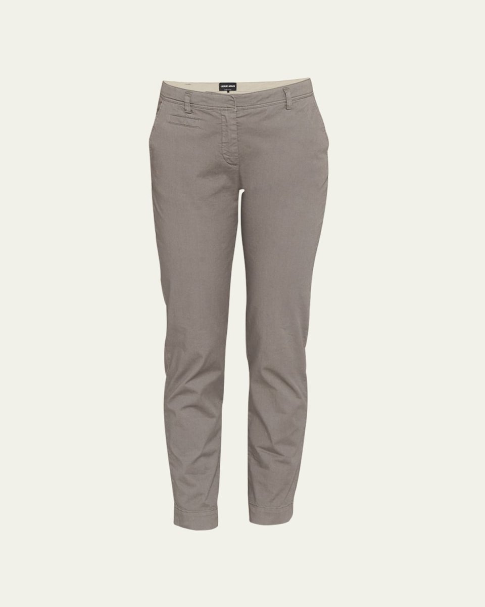 Straight-Leg Chino Ankle Pants