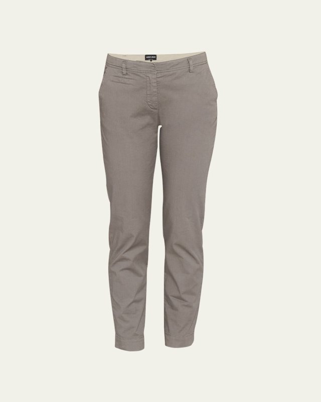 Straight-Leg Chino Ankle Pants