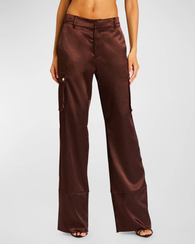 Galia Satin Cargo Pants
