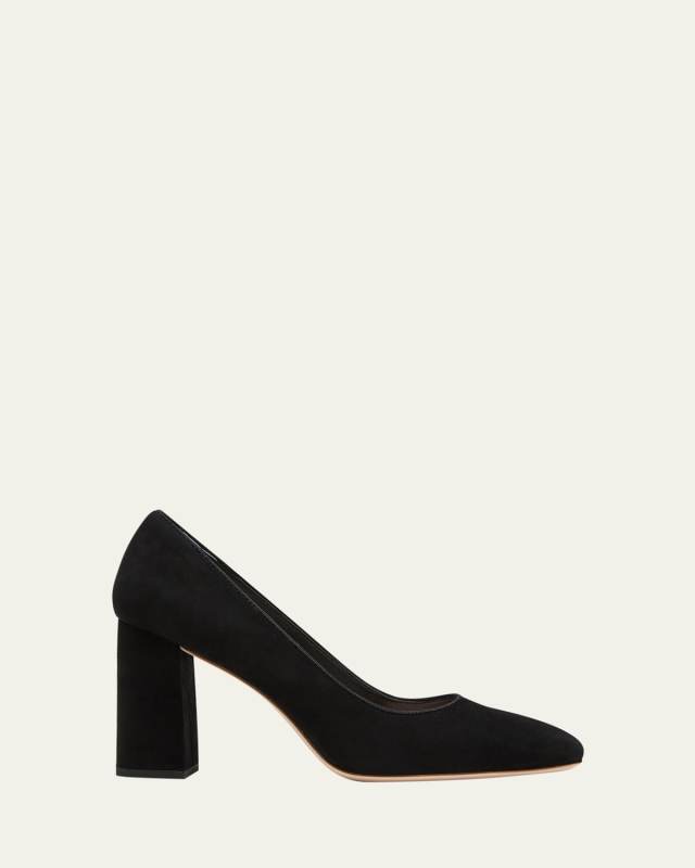 Rue Simple Suede Block-Heel Pumps
