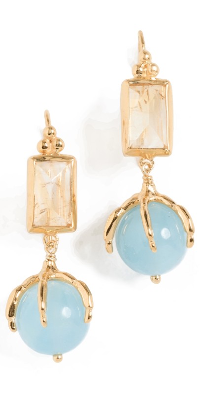 Chan Luu Aquamarine Drops Earrings Citrine