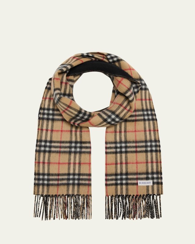 Reversible Vintage Check Cashmere Scarf