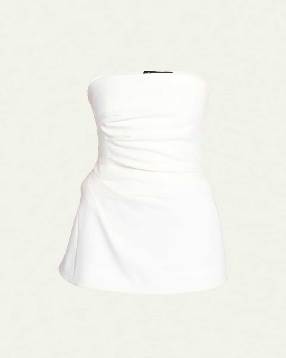 Gathered Crepe Strapless Top