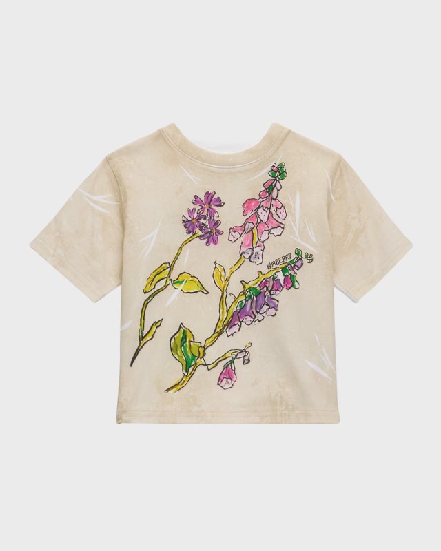Girl's Hand-Painted Logo-Print T-Shirt, Size 6M-2
