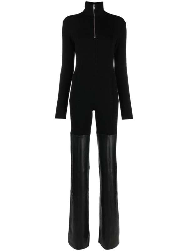 funnel-neck straight-leg jumpsuit